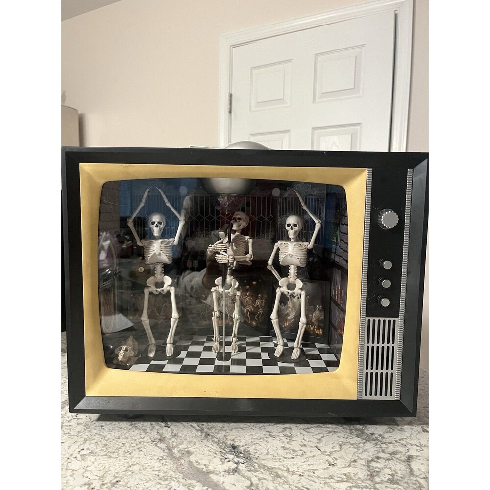 Toil and Trouble Halloween LED Lights Animated Musical Skeleton Disco Club TV